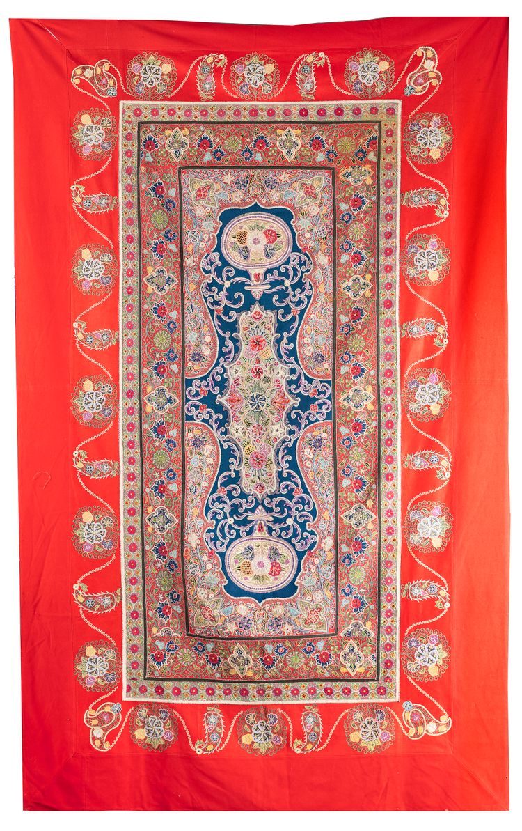 A PERSIAN RESHT WOOL FLOOR COVER, PERSIA, 19TH-20TH CENTURY