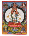 A THANGKA OF SAHASRABHUJA AVALOKITESHVARA, TIBET, 20TH CENTURY