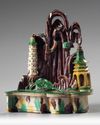 A Chinese sancai glazed grotto