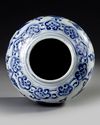 A CHINESE BLUE AND WHITE JAR, MING DYNASTY (1368-1644) OR LATER