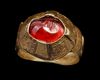 AN AGATE SEAL GOLD RING