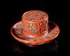 A RED LACQUER INK CONTAINER, CHINA, MING DYNASTY (1368-1644)