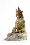 A Chinese famille rose and gilt seated Amitayus