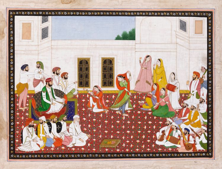 A SIKH PRINCE ENJOYING A NAUTCH, 19TH CENTURY