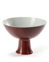 A CHINESE COPPER RED STEM BOWL,YONGZHENG MARK AND PERIOD