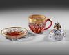 A BOHEMEIAN GLASS COVERED CUP AND COVER, 19TH CENTURY
