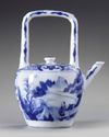 A Chinese blue and white 'scholars' teapot
