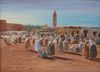 ORIENTALIST SCHOOL, MARKET SCENE MARRAKECH, GOUACHE ON PAPER, 20TH CENTURY