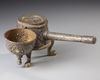 A SILVER INLAID BRONZE MAMLUK STYLE INCENSE BURNER, 19TH-20TH CENTURY
