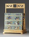 A CHINESE CLOISONNÉ ENAMEL THREE-TIERED LUNCH BOX, CHINA, 19TH-20TH CENTURY