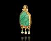 A BYZANTINE GOLD PENDANT WITH EMERALD CHI-RHO INTAGLIO 6TH-8TH CENTURY AD