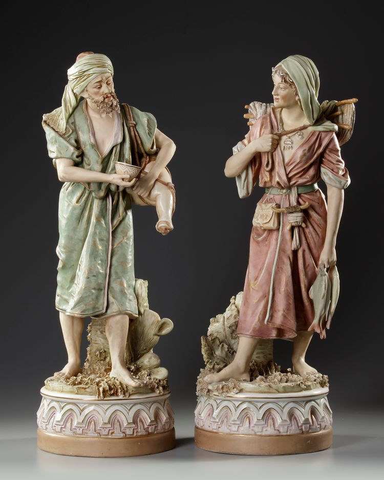 A PAIR OF ROYAL DUX FIGURINES, FRANCE, LATE 19TH CENTURY