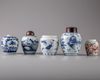 Six Chinese porcelain pots