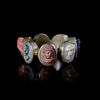 A LATE GEORGIAN GRAND TOUR GILT METAL LAVA, CORAL CAMEO RING, 19TH CENTURY