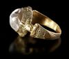 A CRYSTAL GOLD RING