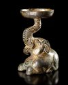 A BRONZE ELEPHANT OIL LAMP, HAN DYNASTY (206 BC-220 AD)