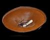 A JAPANESE BROWN LACQUER JINGASA, MEIJI PERIOD