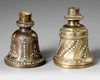 TWO QAJAR GEM-SET BRASS GHALIAN CUPS, PERSIA 19TH CENTURY