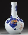 A CHINESE BLUE AND WHITE IRON-RED DECORATED 'DRAGON' BOTTLE VASE