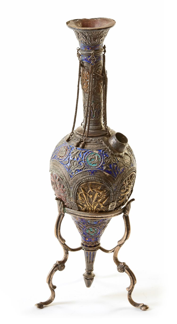 AN OTTOMAN SILVER HOOKAH, 19TH-20TH CENTURY
