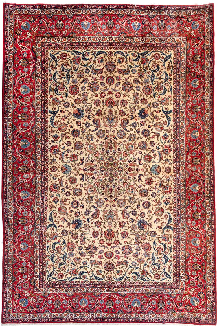 A LARGE UNUSUAL SIZE ISFAHAN CARPET, IRAN, 1920
