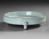 A CHINESE THREE LEGGED RU WARE WASHER, QING DYNASTY (1644–1911)
