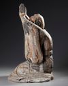 A JAPANESE WOODED FIGURE OF A DEVOTEE IN PRAYER, 16TH CENTURY