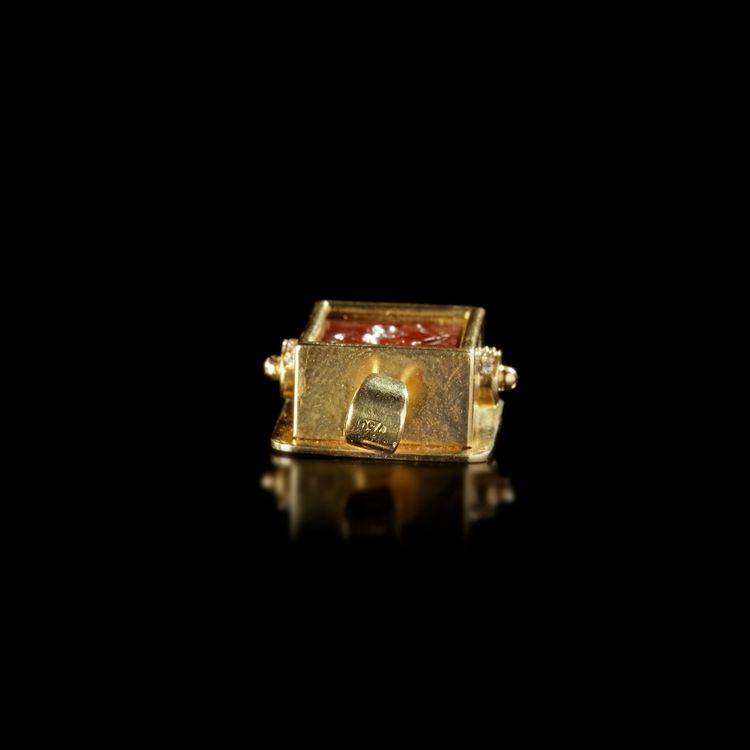 Red String Intaglio A ROMAN RED JASPER INTAGLIO IN A MODERN GOLD MOUNT, INTAGLIO 1ST-2ND ...