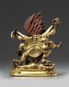 A gilt Sinotibetan bronze figure of mahakala