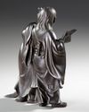 A FINE JAPANESE BRONZE OBJECT 置物 DEPICTING KANZAN 寒山 (HANSHAN) AND JITTOKU 拾得 (SHIDE), MEIJI PERIOD (1868-1912)