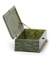 A JADE BOX WITH SILVER FITTINGS,19TH CENTURY