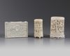 Two Chinese Cantonese-carved brush pots and a box