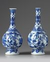 Two Chinese blue and white bottle vases