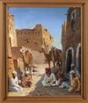 ORIENTALIST PAINTING OF A DESERT SCENE,OIL ON CANVAS, 20TH CENTURY