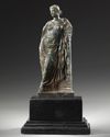 A ROMAN BRONZE STATUETTE OF APHRODITE / VENUS LEANING ON A PILLAR, CIRCA 1ST CENTURY B.C - A.D.