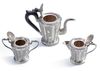 A PERSIAN SILVER TEA SET, 19TH CENTURY