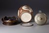A JAPANESE SATSUMA COVERED JAR WITH WOODEN STAND, 19TH CENTURY