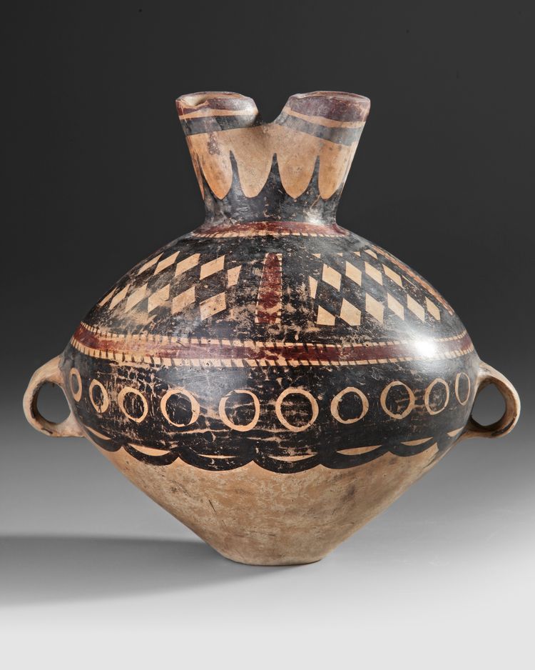 A CHINESE PAINTED POTTERY JAR, NEOLITHIC PERIOD, BANSHAN CULTURE, GANSU PROVINCE, 3RD MILLENNIUM BC OR LATER