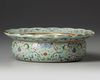 A CHINESE FAMILLE ROSE CELADON-GROUND BOWL, 19TH-20TH CENTURY