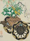A PAIR OF JAPANESE FLOWER CART WOODBLOCK PRINTS, CIRCA 1950