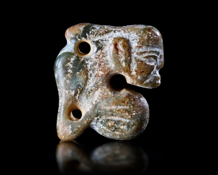 A CHINESE JADE CARVED YU PIG DRAGON PENDANT, 20TH CENTURY