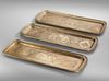 THREE ENGRAVED BRASS TRAYS, PERSIA, EARLY 20TH CENTURY