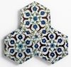 Three Ottoman hexagonal Iznik tiles