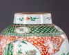 A Large Chinese famille verte vase with cover