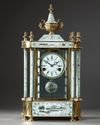 A BRONZE AND ENAMEL CLOCK, LATE 19TH CENTURY