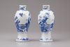 Five blue and white porcelain vases