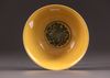 A yellow-ground 'dragon' bowl