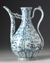 A CHINESE BLUE AND WHITE 'THREE FRIENDS OF WINTER' EWER, QING DYNASTY (1644-1911)