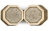 AN ILLUMINATED MINIATURE OCTAGONAL QURAN WITH THE LATER EMBOSSED NAME OF THE OWNER, AHMAD DHU'L KIFL, OTTOMAN PROVINCIAL, DATED 1052 AH/1642-43 AD