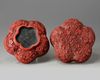 A Chinese cinnabar lacquer 'prunus' box and cover